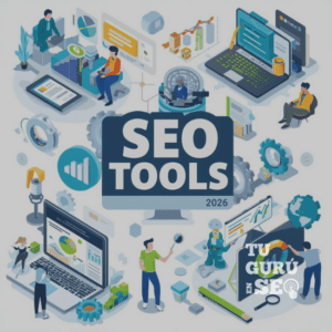 Tableau de bord montrant les meilleurs outils SEO 2026 - Semrush, Ahrefs, Google Search Console avec graphiques de performance et analytics
